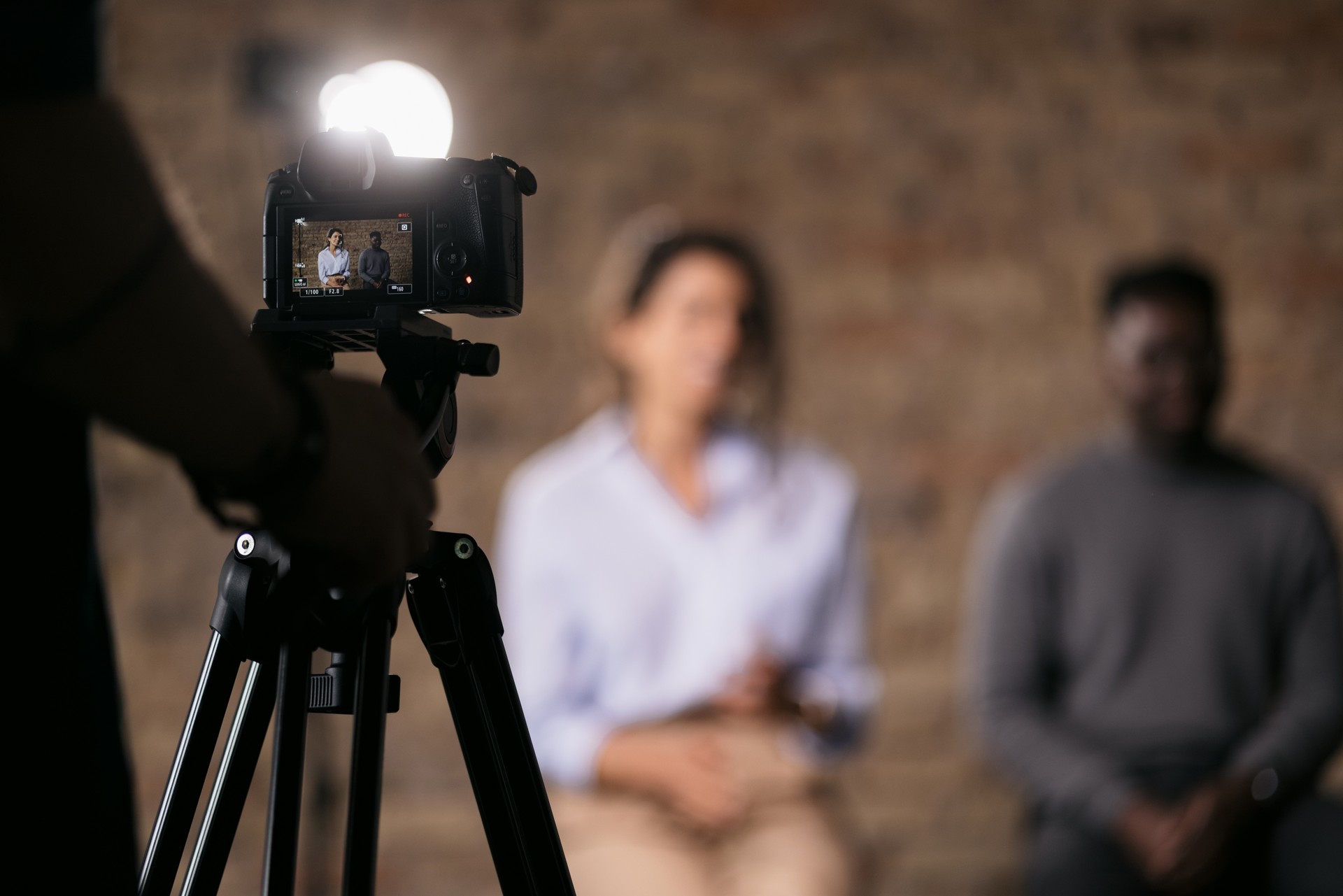 Setting up an interview backstage